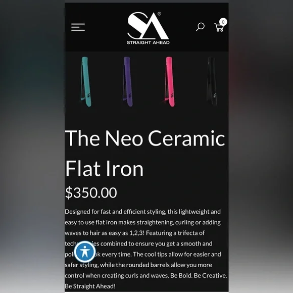 Straight Ahead Beauty NEO Pink Flat Iron Hair Straightener - Picture 2 of 7